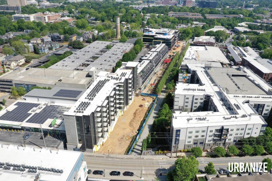 Aerial tour over everchanging Old Fourth Ward, springtime edition